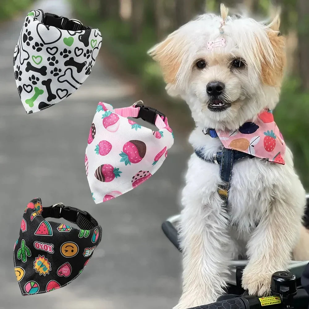 Pet Saliva Towel Adjustment Cute Cartoon Bear Weaved Dog Cat Collar