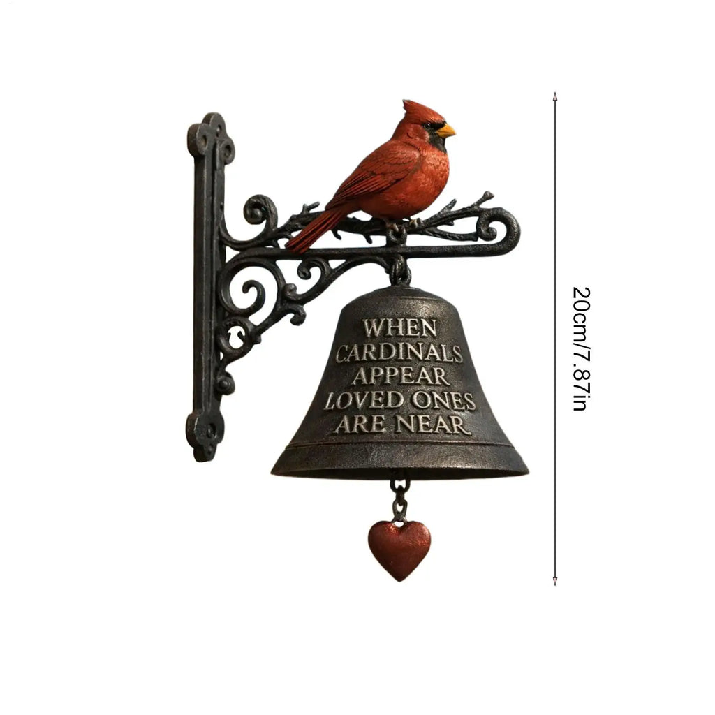 Red Bird Outdoor Dinner Bell – Farmhouse Garden Decor