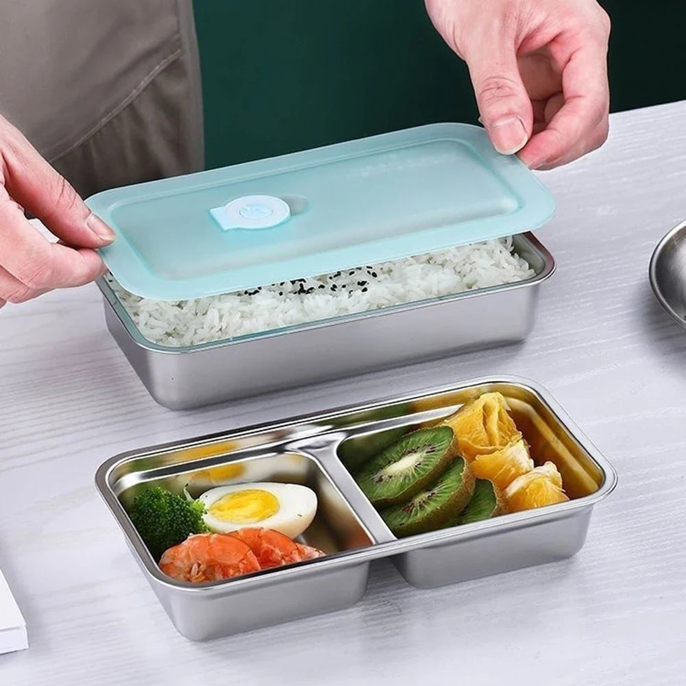 Stainless Steel Double Compartment Bento Lunch Box | 1200ml
