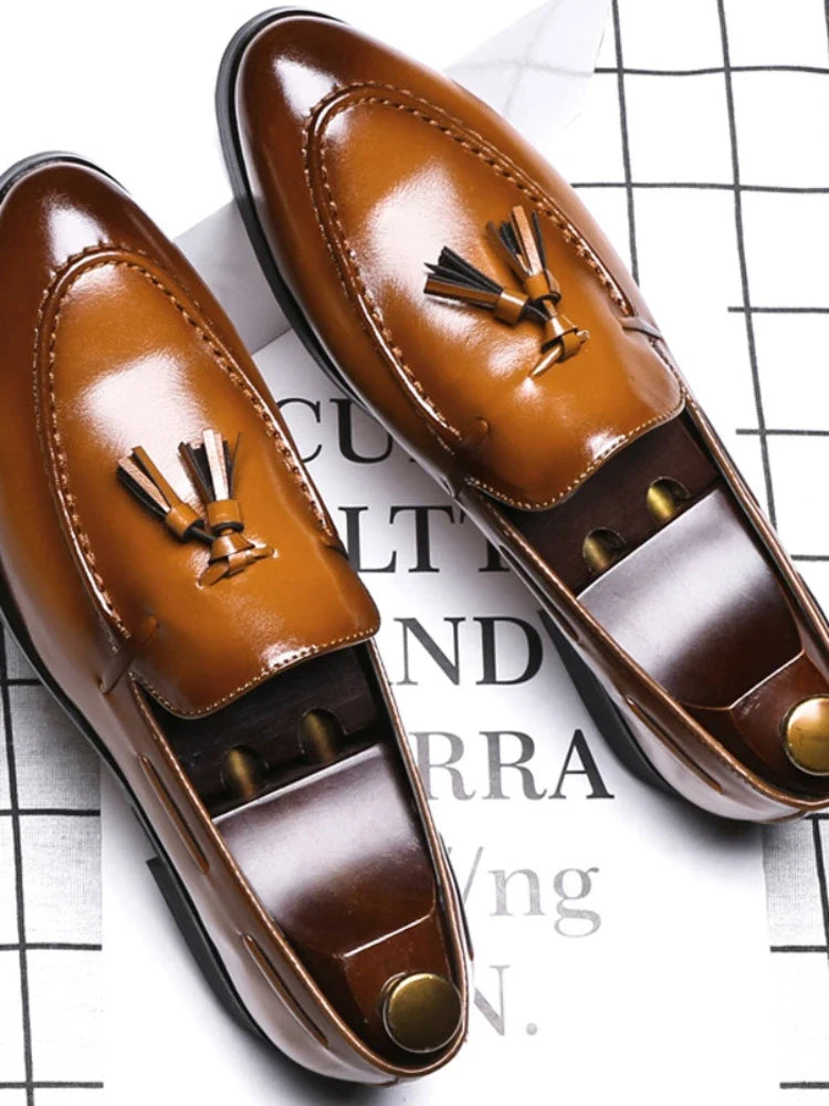 Men's Italian Style Leather Loafers – Luxury Slip-On Casual Shoes