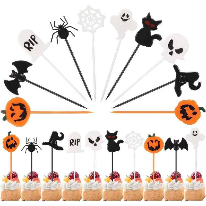 Cartoon Children Cake Dessert Pick Toothpick Lunch Halloween Fruit