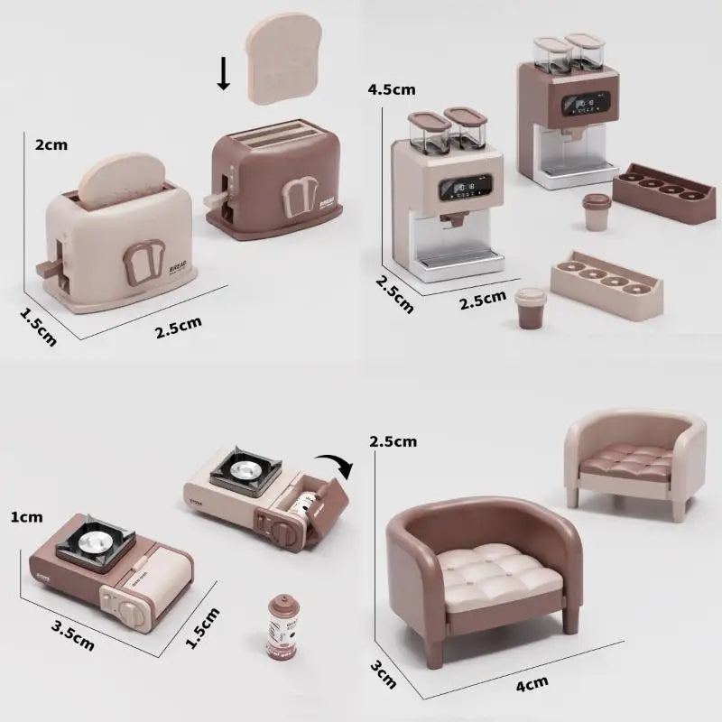 1:12 Dollhouse Kitchen Appliance Toy – Miniature Microwave Set