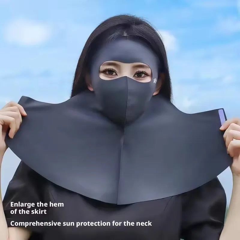 3D Ice Silk Sun Face Mask UPF50+ UV Balaclava for Cycling