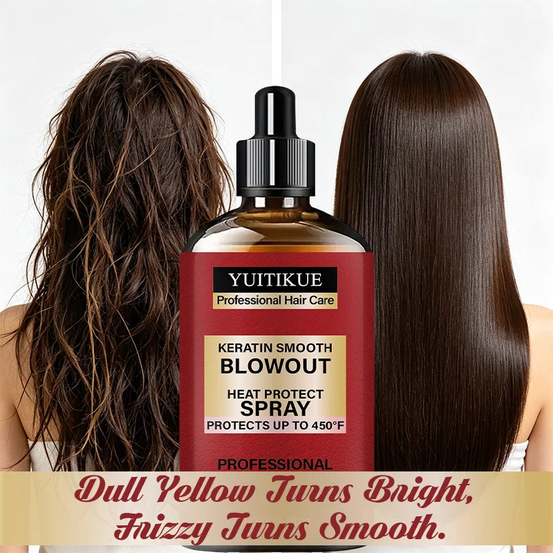 Keratin Heat Protect Spray 450°F | Frizz Control & Detangling