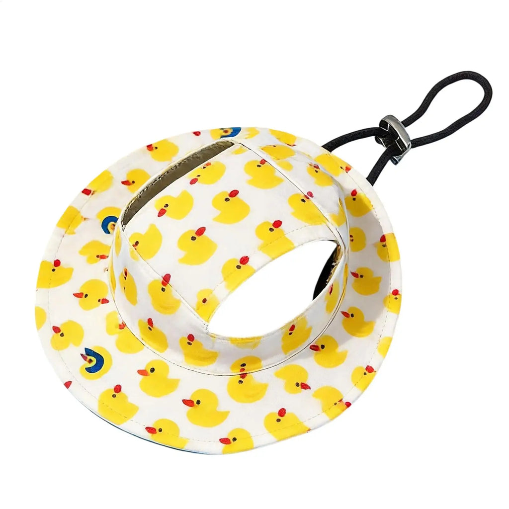 Adjustable Dog & Cat Sun Hat – UV Wide Brim Pet Cap