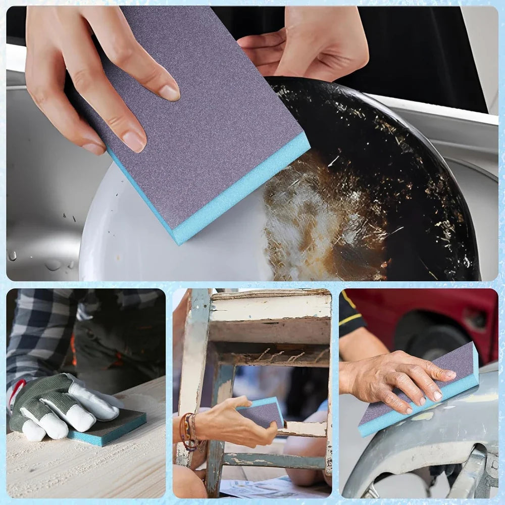6-Pack Sanding Sponge Blocks 60–320 Grit | Wet & Dry Foam Pads