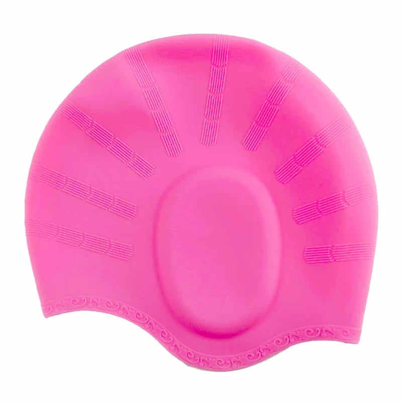 Adult Silicone Swimming Cap – Waterproof Ear Protection, Long Hair