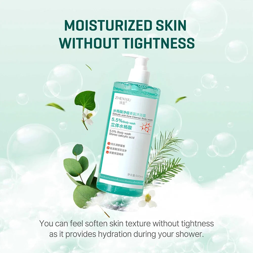 Salicylic Acid Body Wash Gentle Smoothing Mild Exfoliating Daily Acne