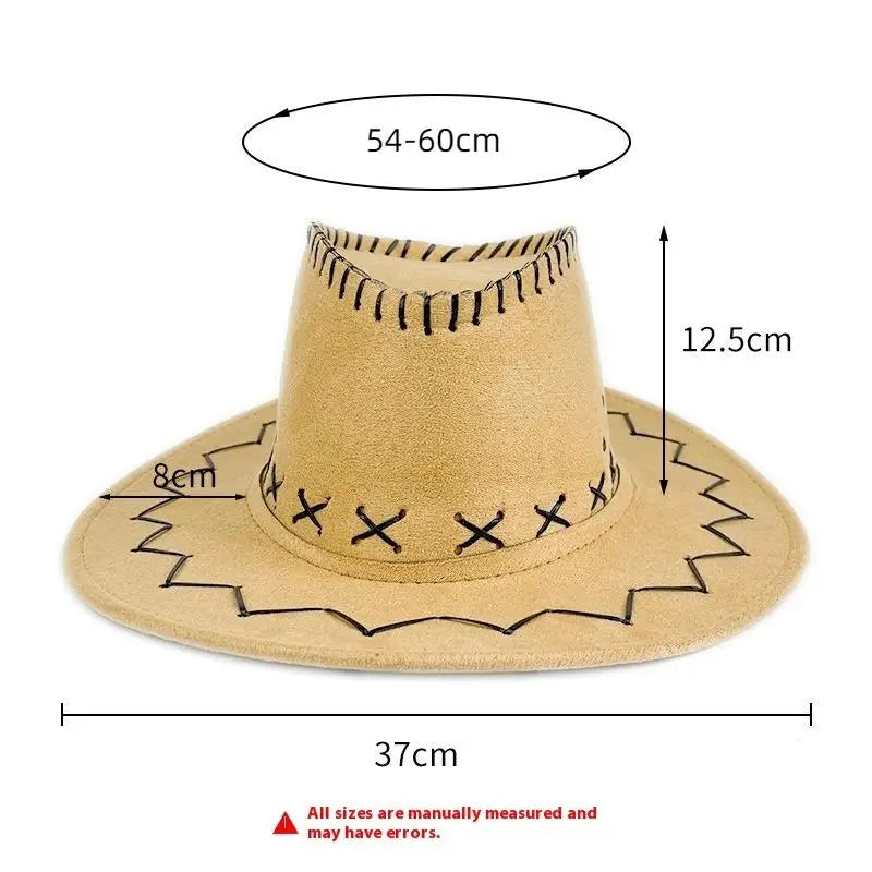 Unisex Western Cowboy Hat – Suede Cowgirl Cap for Parties