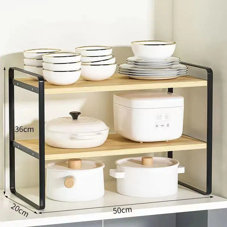 Countertop Kitchen Storage Rack – Layered Cabinet Organizer