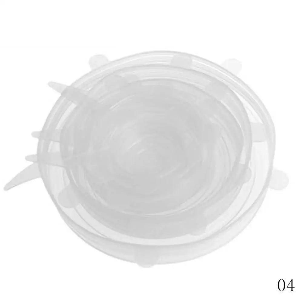 6-Piece Reusable Silicone Stretch Lids – Food Fresh Seal Covers