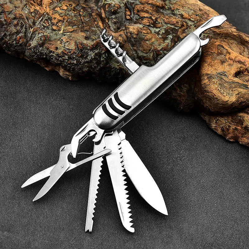 11-in-1 Folding Pocket Multitool Knife | Stainless Steel EDC