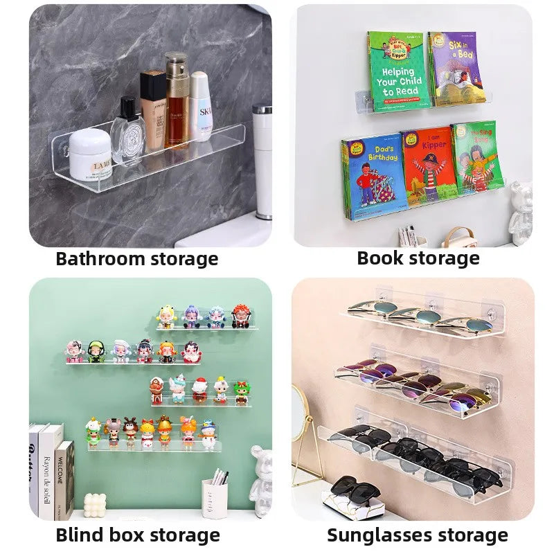 Acrylic Wall Mounted Floating Shelf – Kitchen & Bathroom Rack