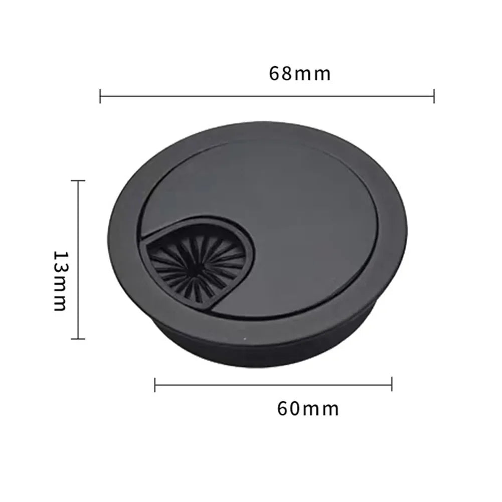 Chrome Zinc Alloy Desk Cable Hole Cover | Detachable Design