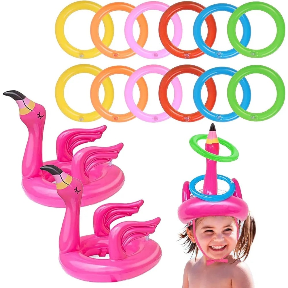 Inflatable Flamingo Ring Toss Game Set – Fun Party Toy