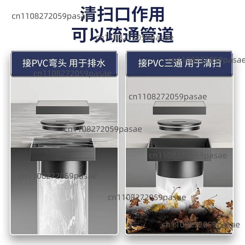 304 Stainless Steel Tile-Inlay Floor Drain Maintenance Access Port