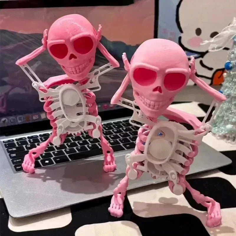3D Skeleton Man Dancing Skull Ornament Sculpture Figurine Statue Home