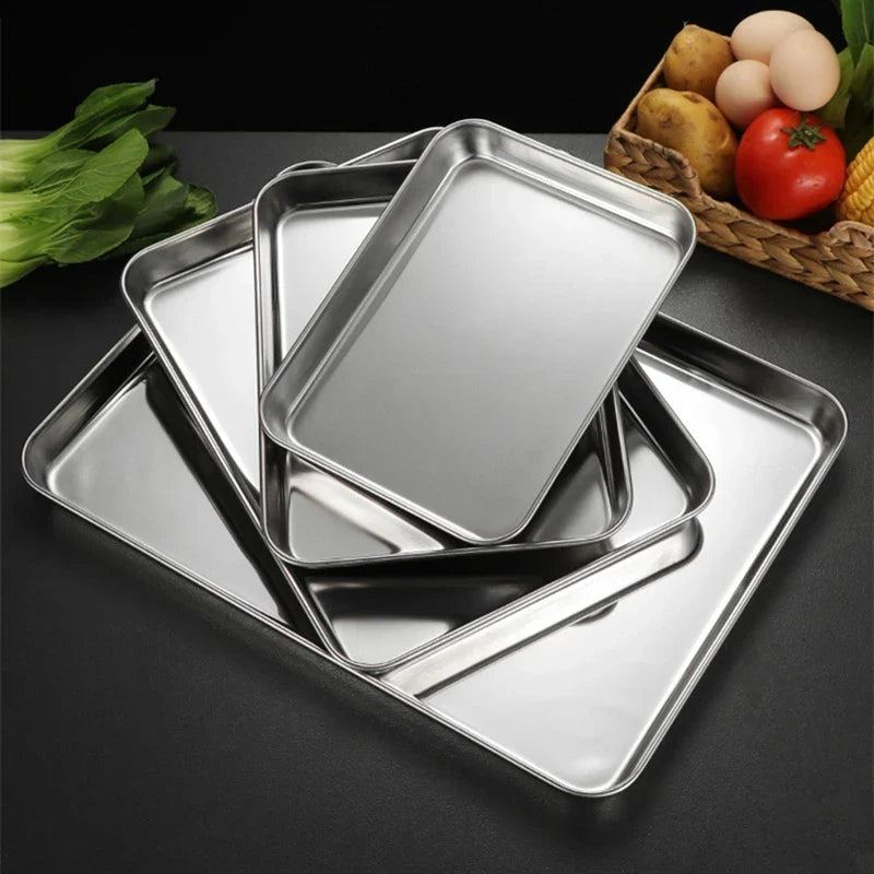 Stainless Steel Baking Tray Removable Cooling Rack Non-stick BBQ Pan