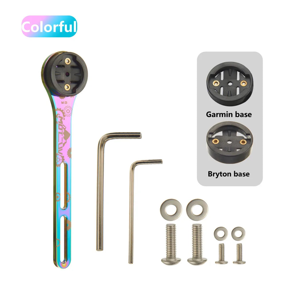 GPS Bike Computer Mount – Titanium Out-Front Stem Bracket