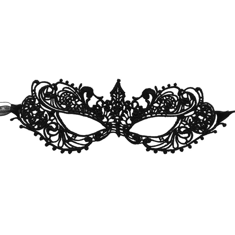 Women Sexy Hollow Lace Masquerad Face Mask Ribbon Princess Party