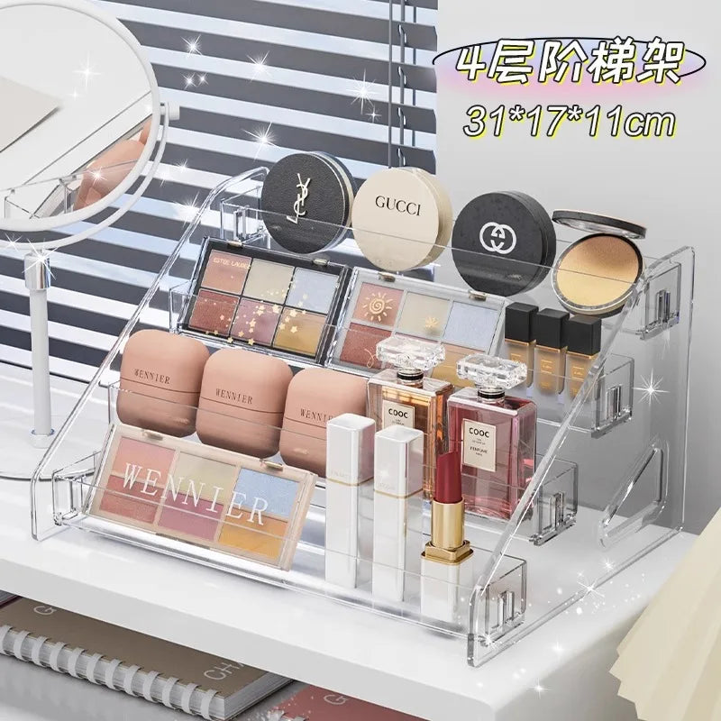 Transparent Multi-Layer Cosmetics Storage Rack & Display Stand