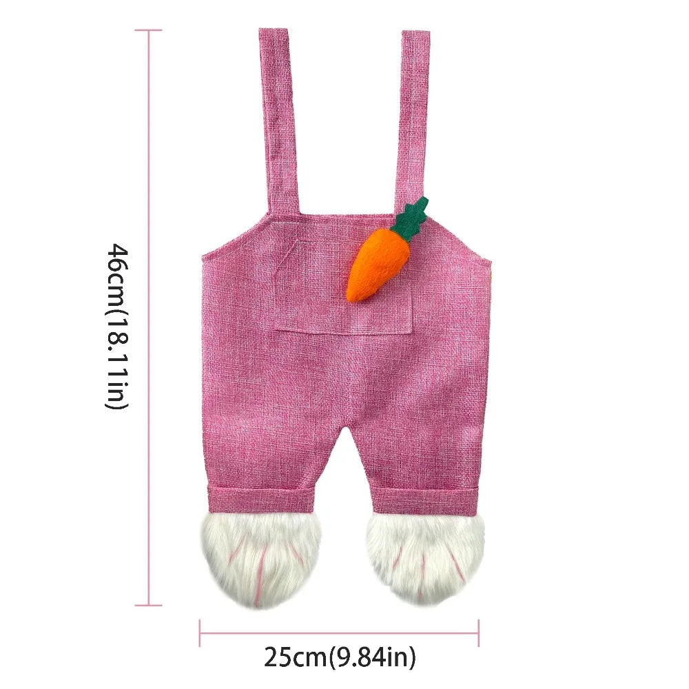 Bunny Overalls Easter Candy Gift Bag – Reusable Polyester