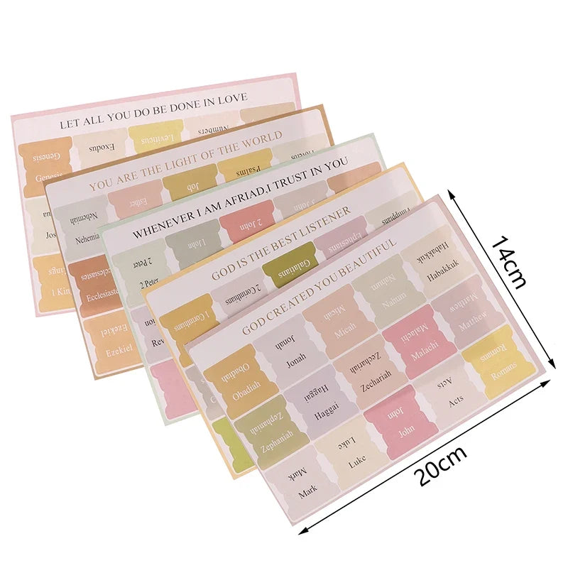 Boho Laminated Bible Tabs – 5 Index Tabs for Study Bible