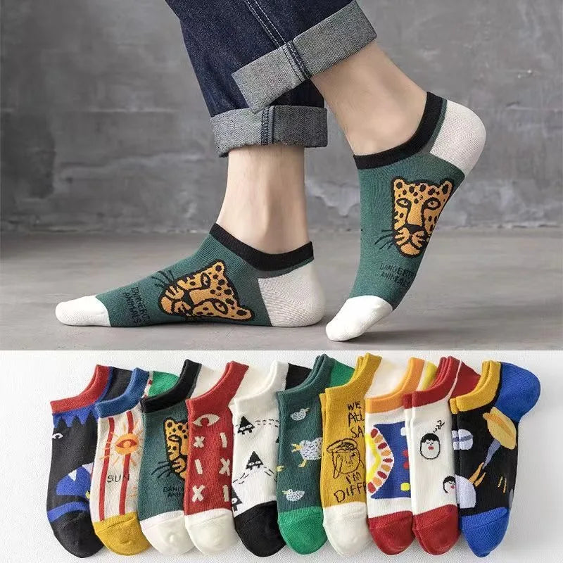 10 Pairs Cartoon Ankle Socks Men Women – Cute Breathable Set
