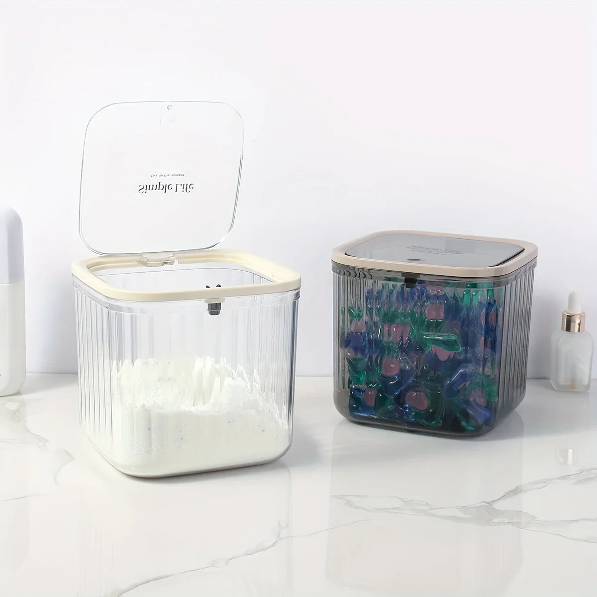 Capacity Plastic Jars Laundry Organization Storage Boxes Detergent