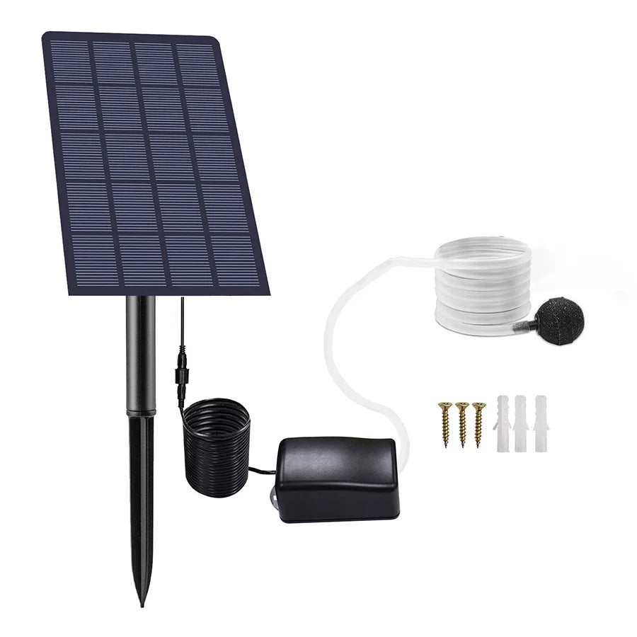 2.5W Solar Pond Aerator Pump with Air Stones – Fish Tank