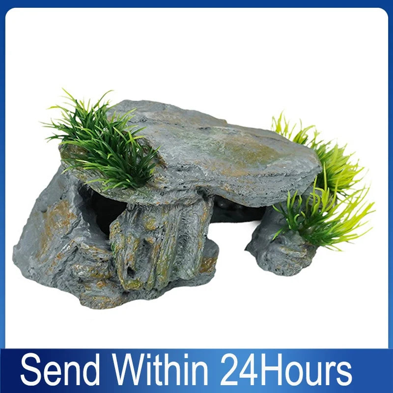 Reptile Hide Cave & Aquarium Hideout | Fish Tank Decor