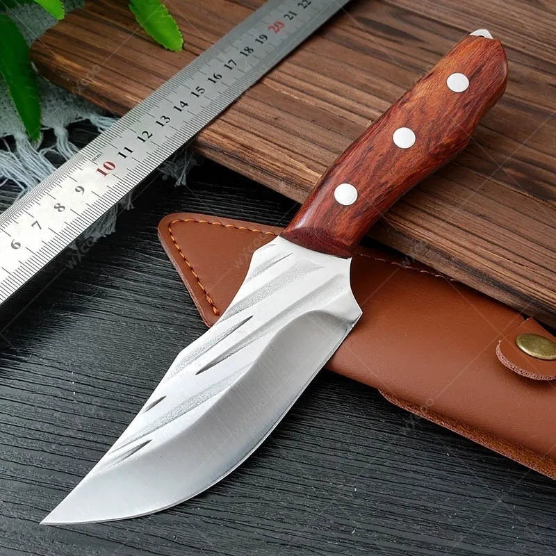 WXCOO Forged Kitchen Knife Set – Cleaver, Boning & Chef Knives