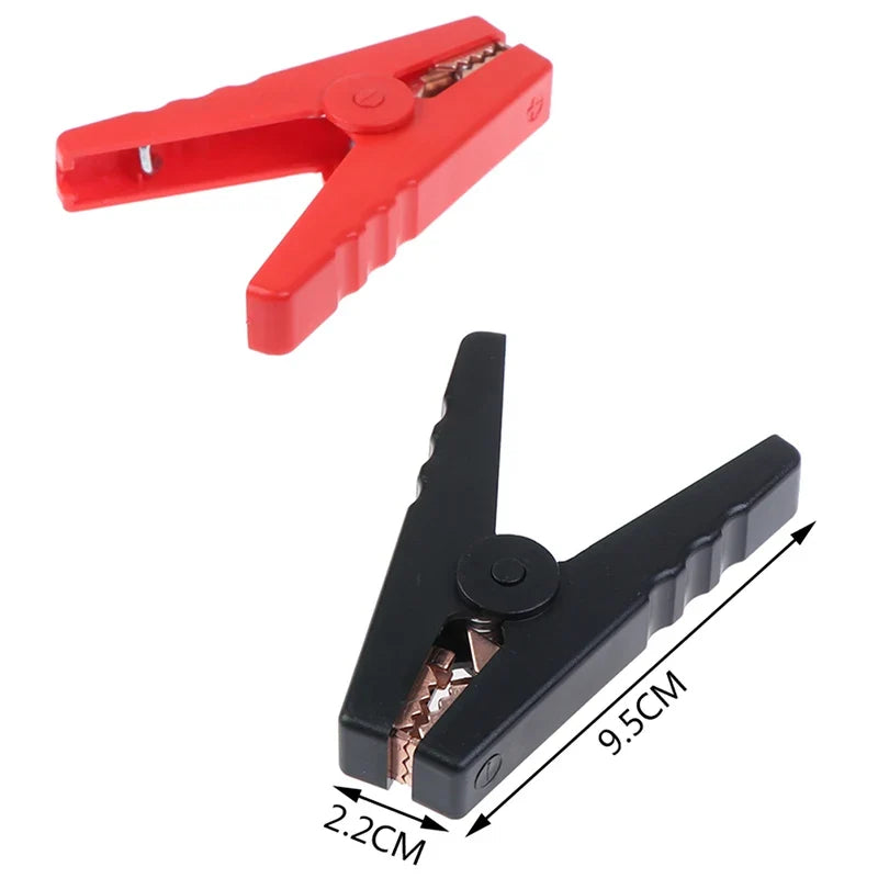 2Pcs 100A Alligator Clips – Insulated Car Battery Charger Clamps