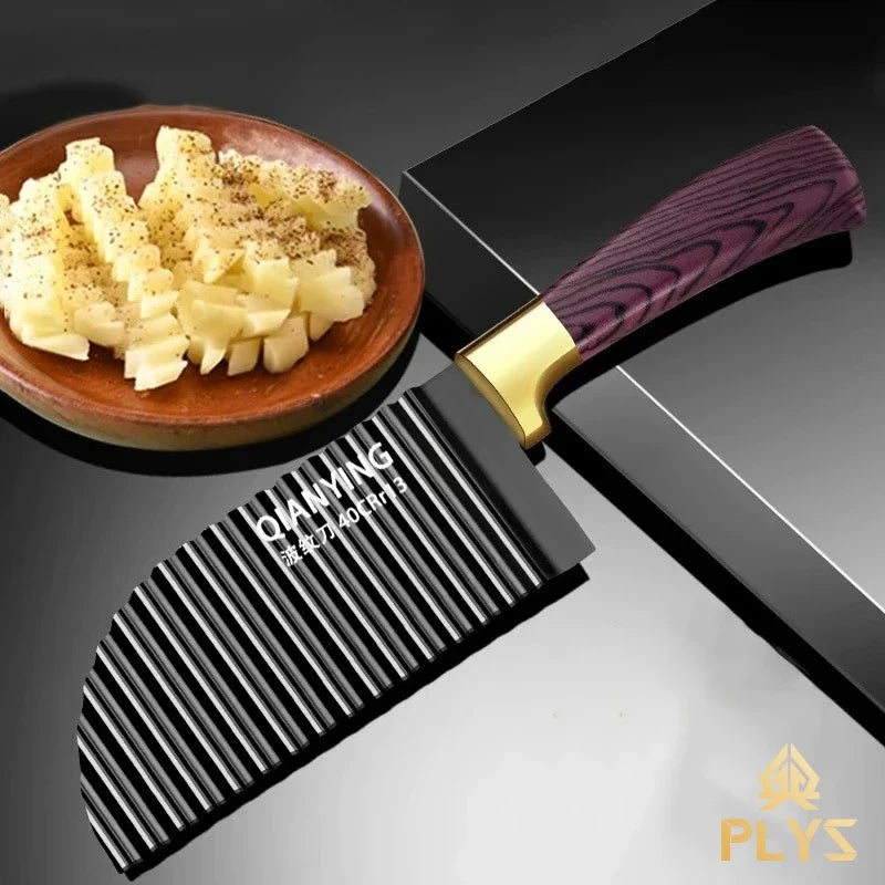 PLYS Wavy Blade Vegetable Knife – Stainless Steel Crinkle Cutter