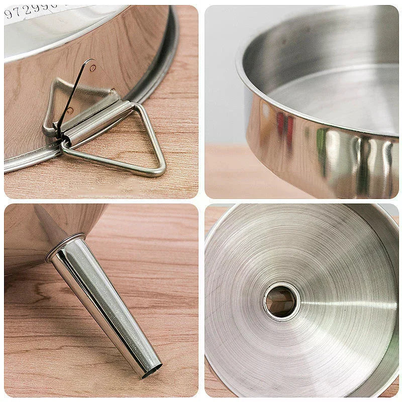 Wide Mouth Metal Funnel Kitchen Accessory Canning Oil Wine Beer