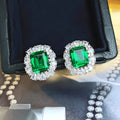 Huitan Green Cubic Zirconia Stud Earrings – Women's Jewelry