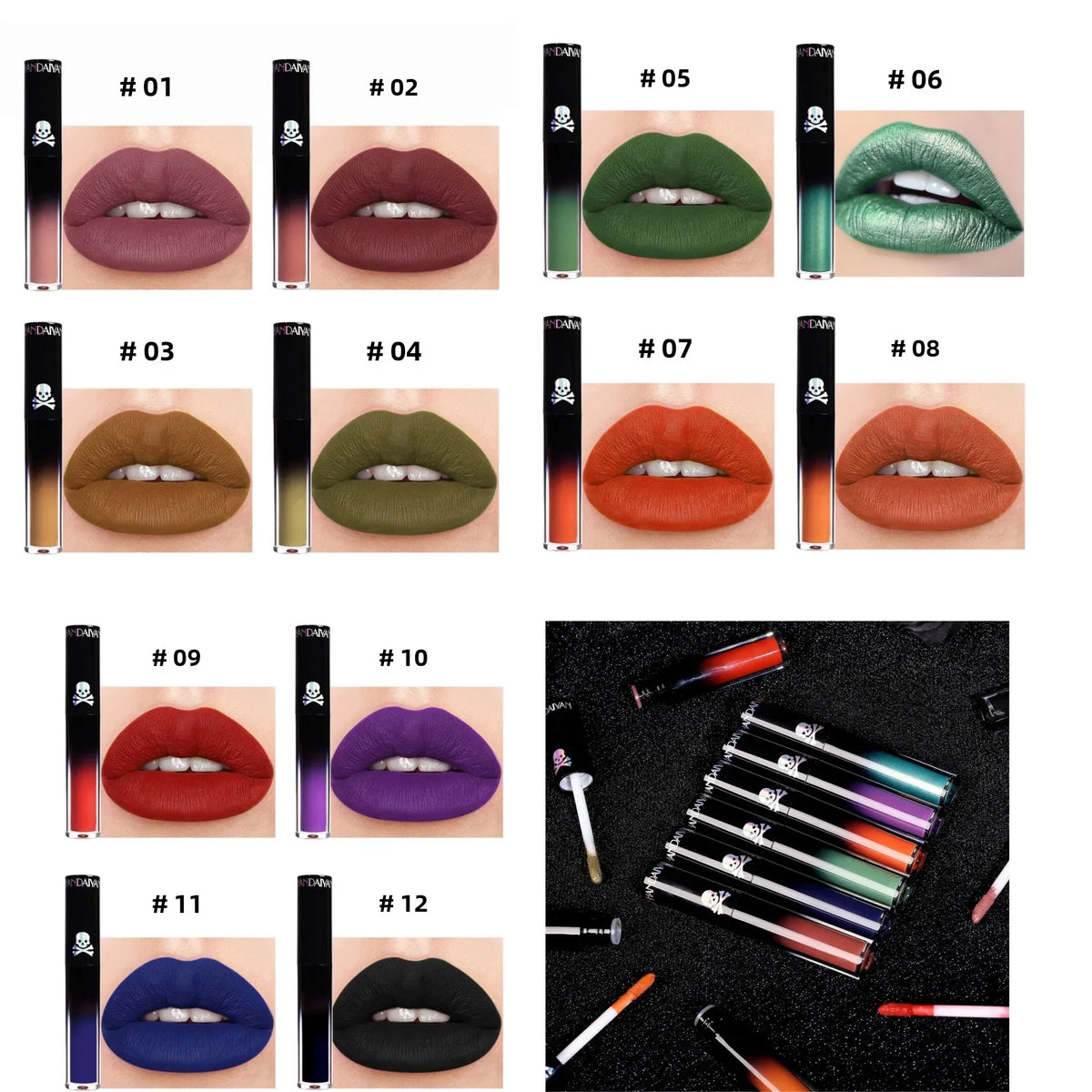 Handaiyan Matte Vampire Lip Gloss – Black & Purple Waterproof