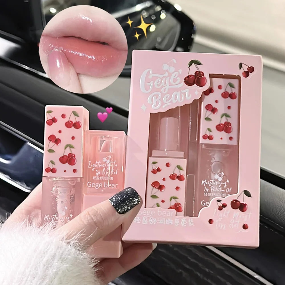 Cherry Hydrating Lip Balm Oils Gege Bear Light Moisturizing Soothing