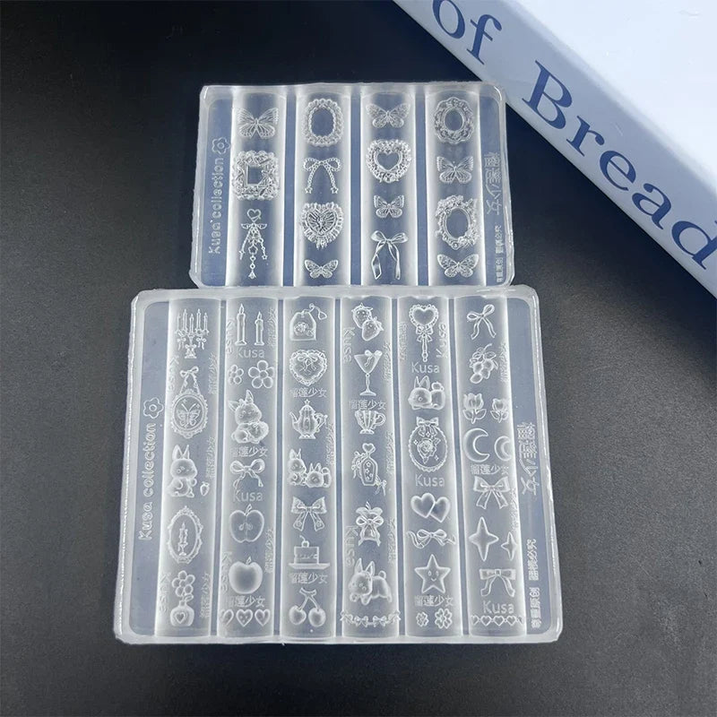 3D Silicone Nail Art Mold – Bow, Rabbit, Flower & Moon DIY