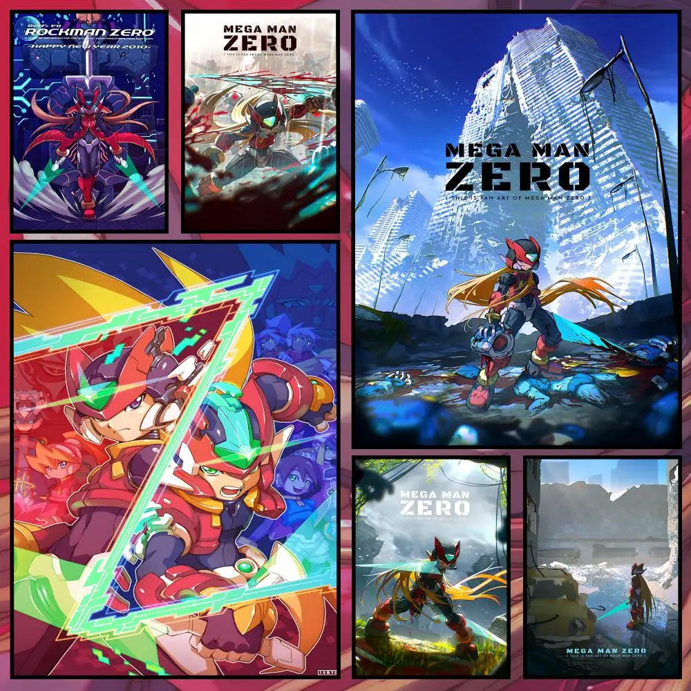 Mega Man Zero Self-Adhesive Wall Poster – HD Waterproof Art