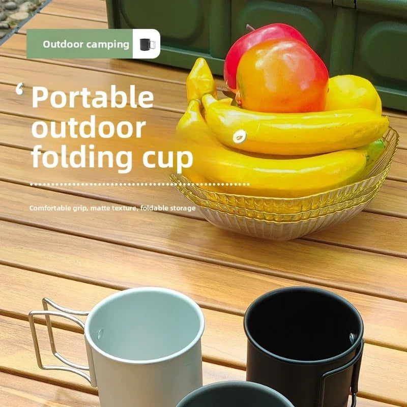 Outdoor Foldable Aluminum Camping Cup Ultralight Portable Travel Mug