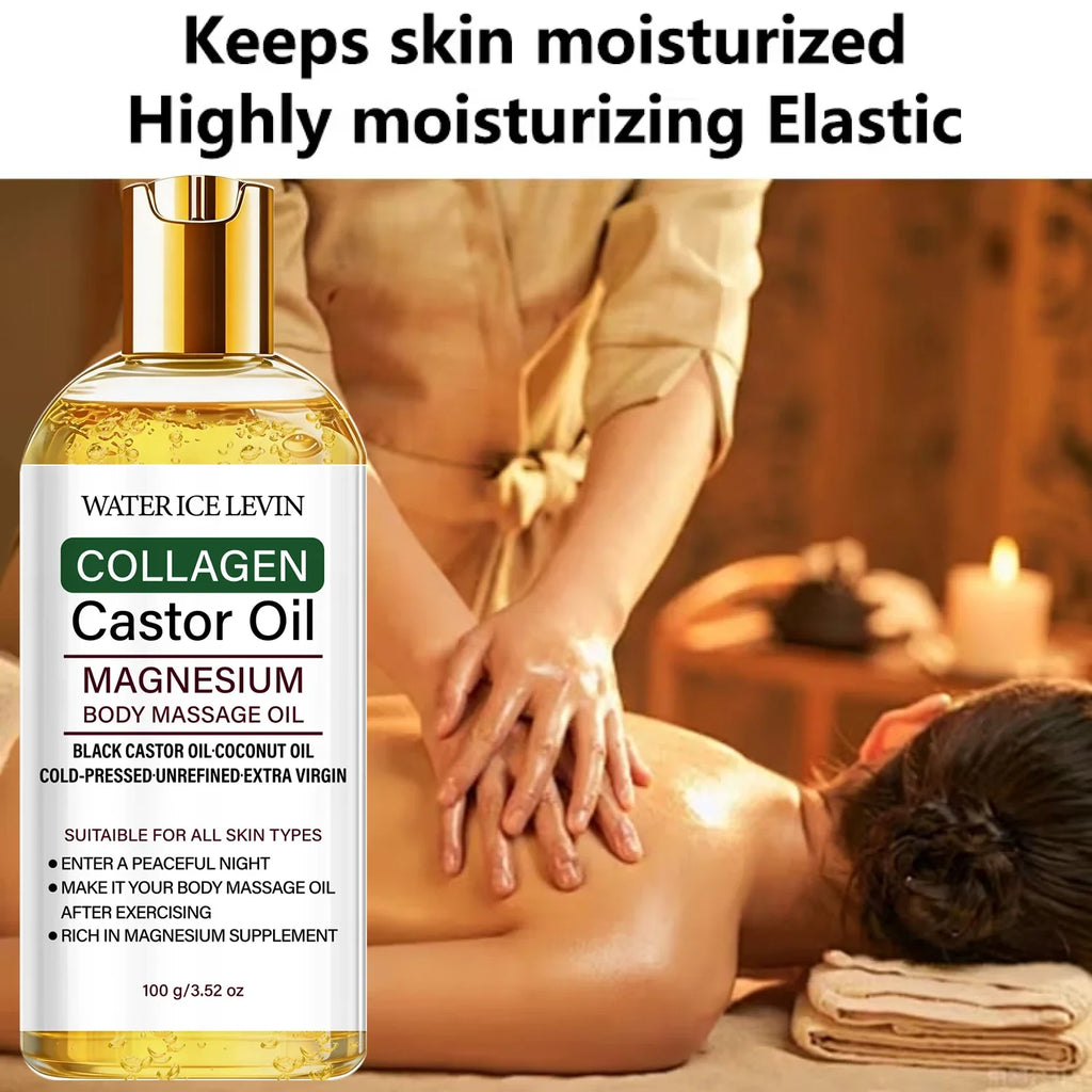 Cold-Pressed Castor Oil Body Massage Oil | Collagen & Magnesium