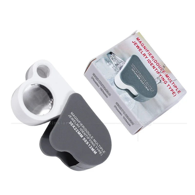 Mini 30X 50X Dual Lens Folding Pocket Loupe Magnifier – Jewelry