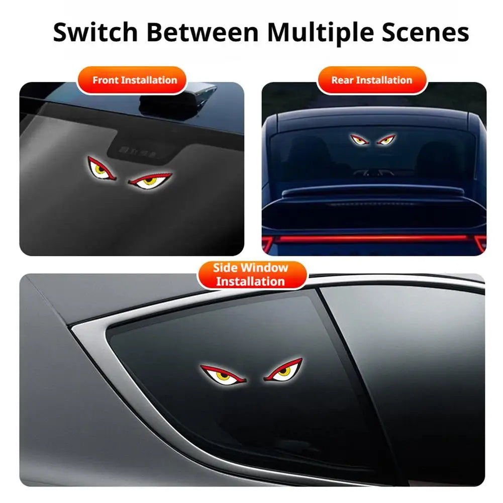 Solar LED Devil Eyes Car Atmosphere Light | Type-C Charging