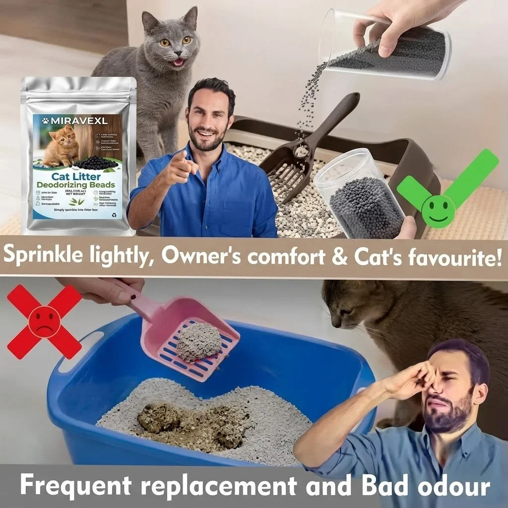MIRAVEXL Activated Carbon Cat Litter Deodorizing Beads 200g