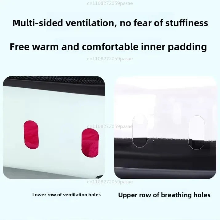 Large Transparent Rolling Cat Carrier Suitcase | Dual-Mode
