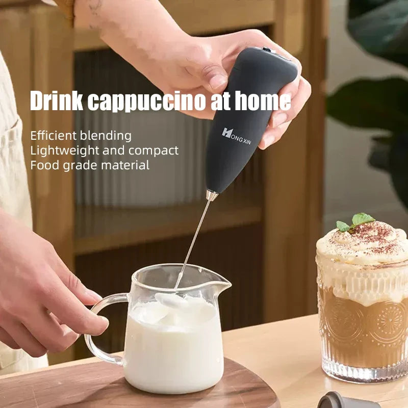 KEMORELA Mini Electric Milk Frother – Handheld Coffee Whisk