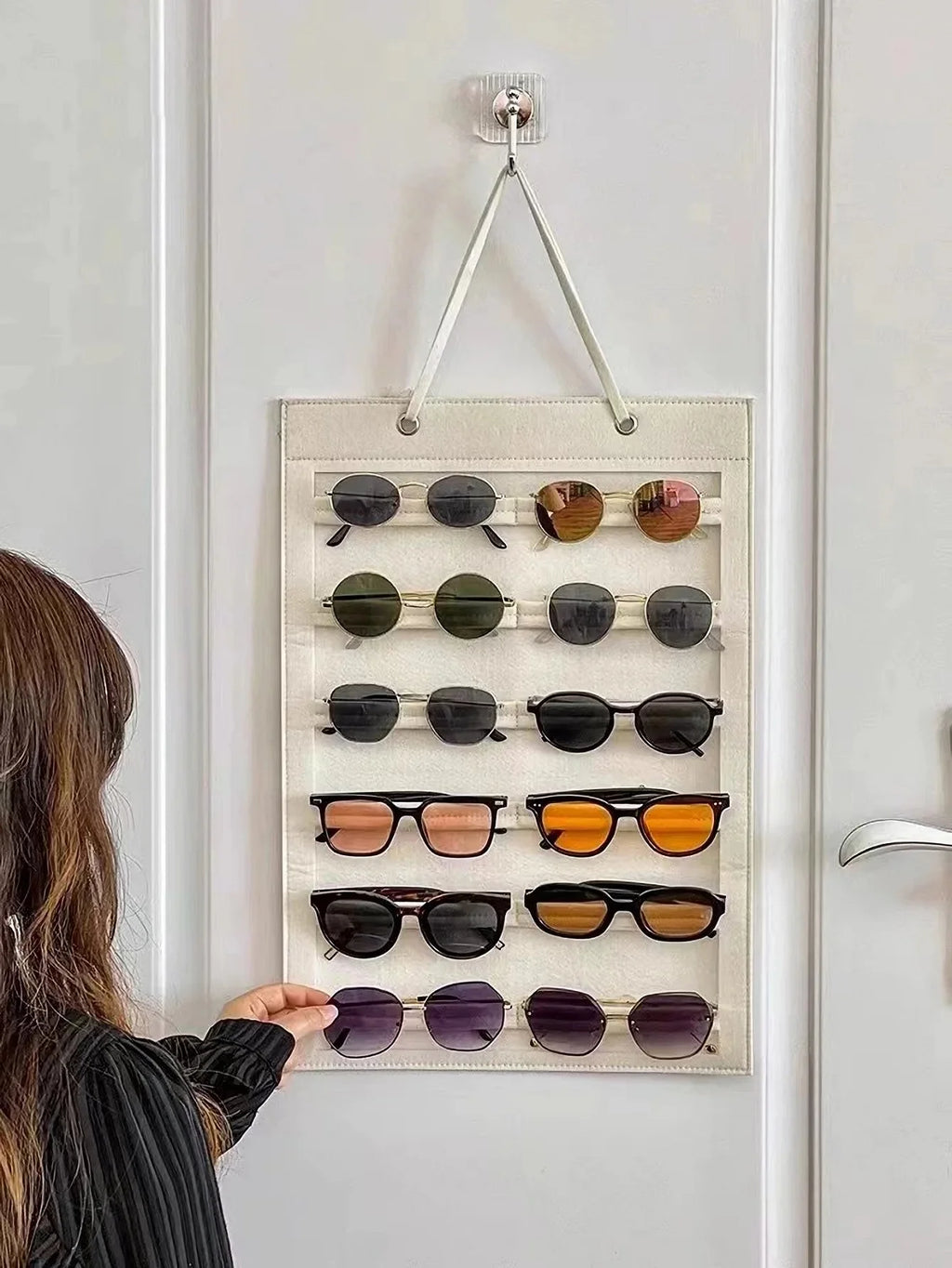 Sunglasses Storage Organizer Holds 12 Pairs Eyeglasses Hanging