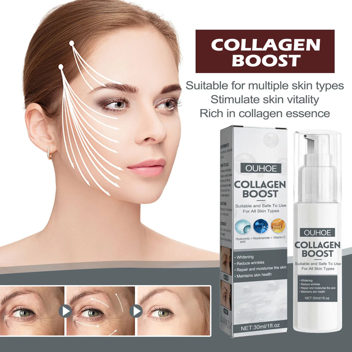 Ouhoe Anti-Aging Brightening Face Serum 30ml – Firm & Glow