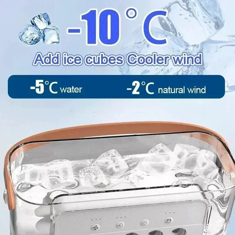 Portable 3-in-1 Mini Fan USB Desk Cooler Humidifier LED Light